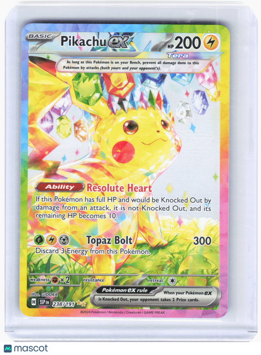 2024 Pokemon—Pikachu ex #238/191 Surging Sparks—Special Illustration Rare Holo