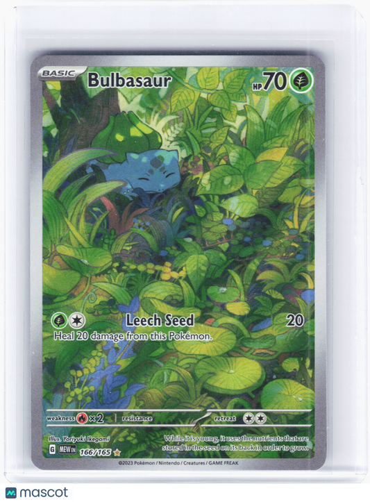 2023 Pokemon—Bulbasaur #166/165 Scarlet & Violet 151—Illustration Rare Foil
