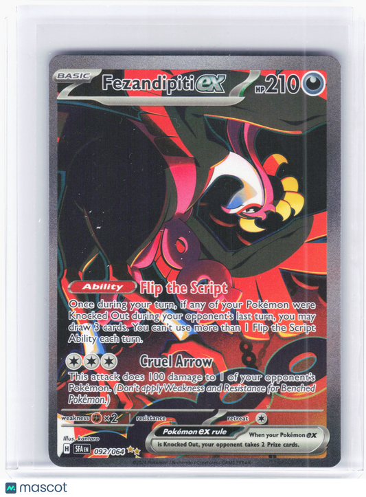 2024 Pokemon—Fezandipiti ex #092 Shrouded Fable—Special Illustration Rare Holo