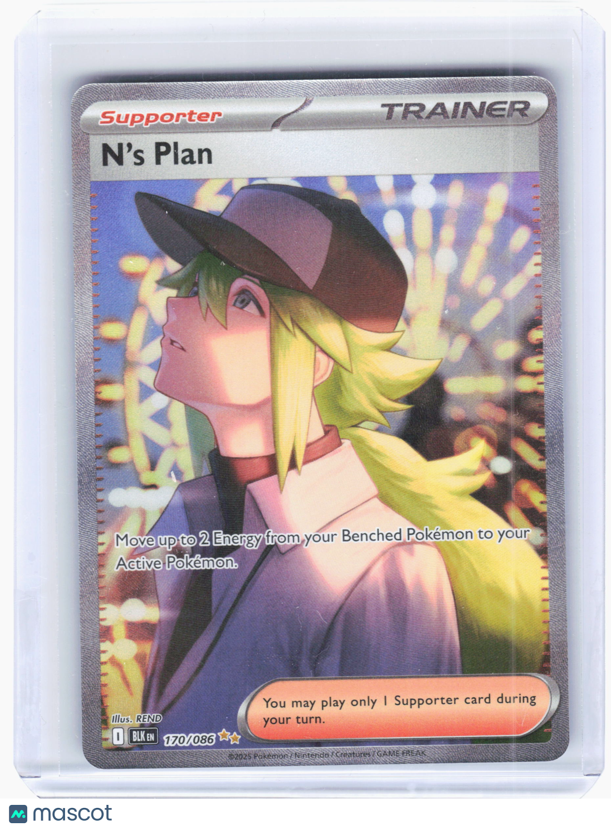 2025 Pokemon—N's Plan #170/086 Black Bolt—Special Illustration Rare Holo