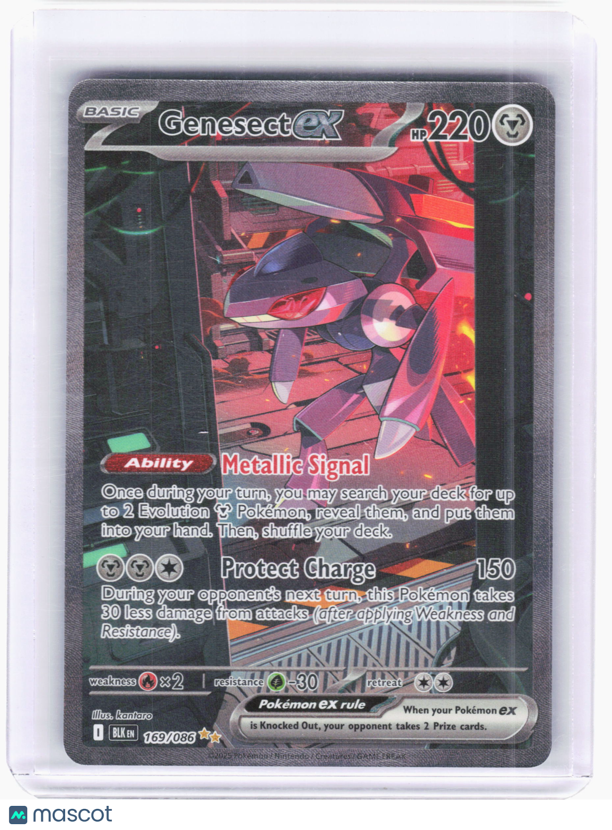 2023 Pokemon—Genesect ex #169/086 Black Bolt—Special Illustration Rare Holo