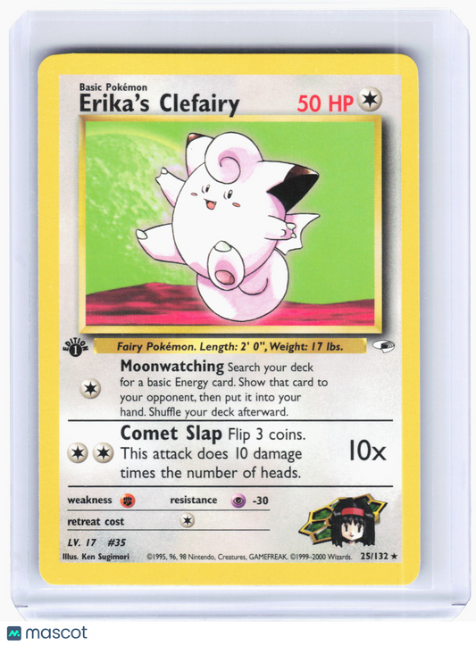2000 Pokemon—Erika's Clefairy #25 Gym Heroes—Rare Lightly Played 1st Edition