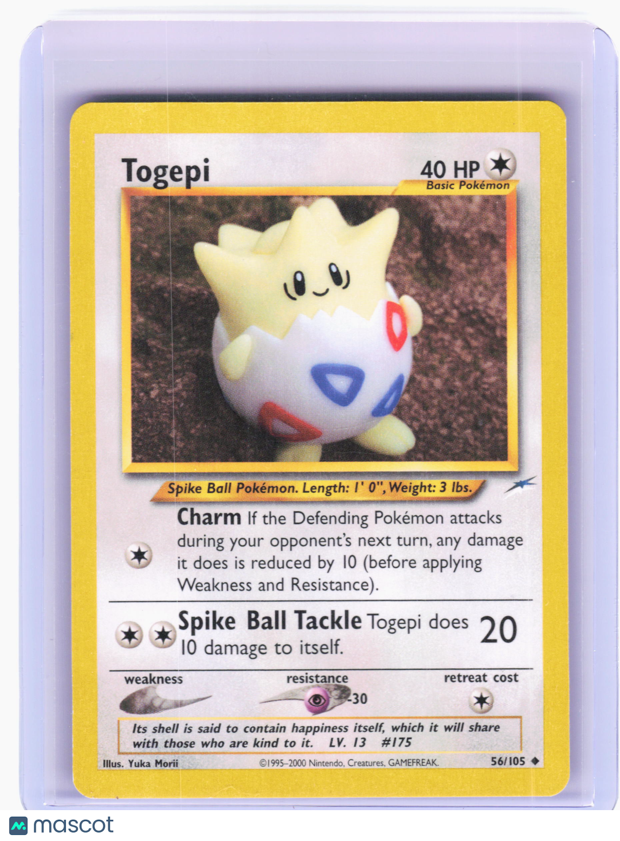 2001 Pokemon—Togepi #56 Neo Discovery—Rare Lightly Played