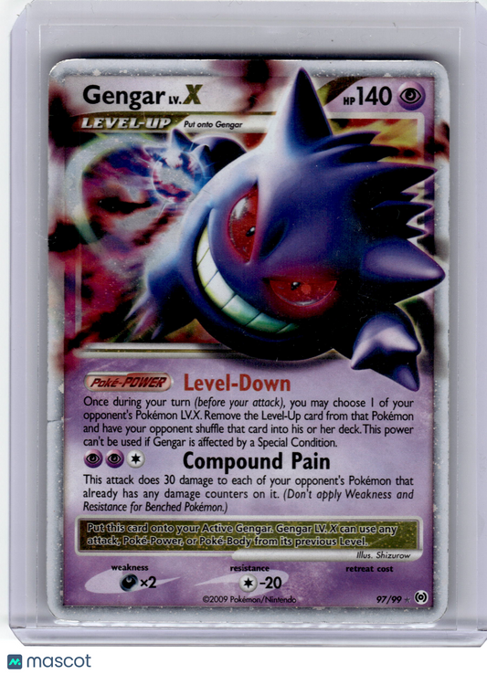 2009 Pokemon—Gengar LV.X #97 Arceus—Rare Holo (Damaged)