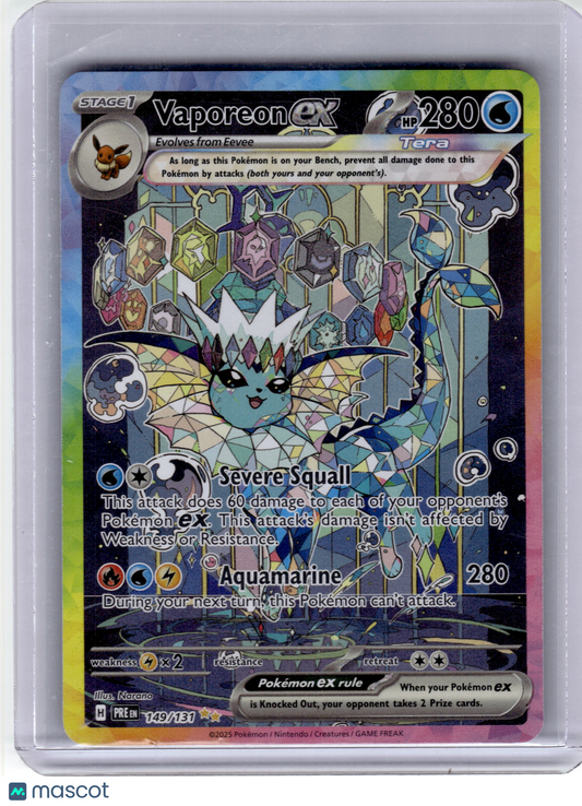 2025 Pokemon—Vaporeon EX #149 Prismatic Evolutions—Special Illustration Rare HP