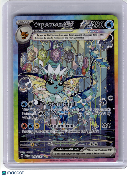 2025 Pokemon—Vaporeon EX #149 Prismatic Evolutions—Special Illustration Rare HP