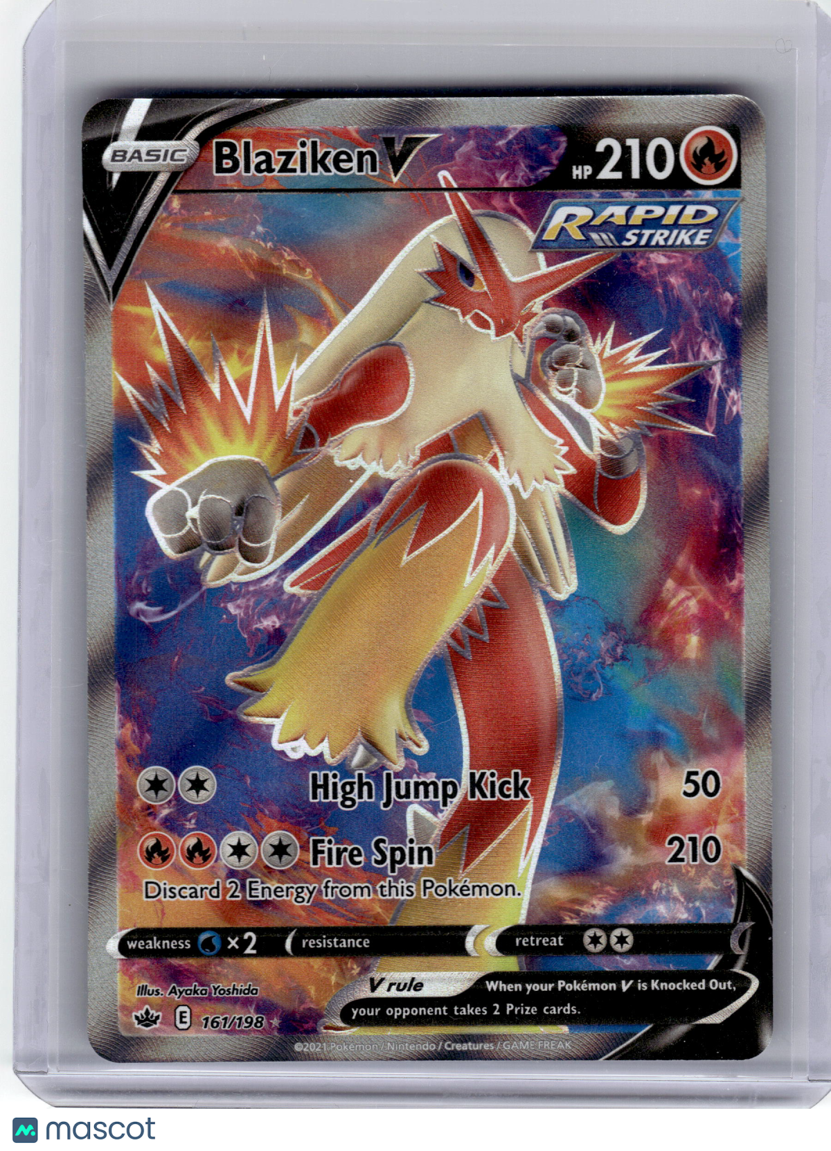 2021 Pokemon—Blaziken V #161 Chilling Reign—Ultra Rare Holo Near Mint