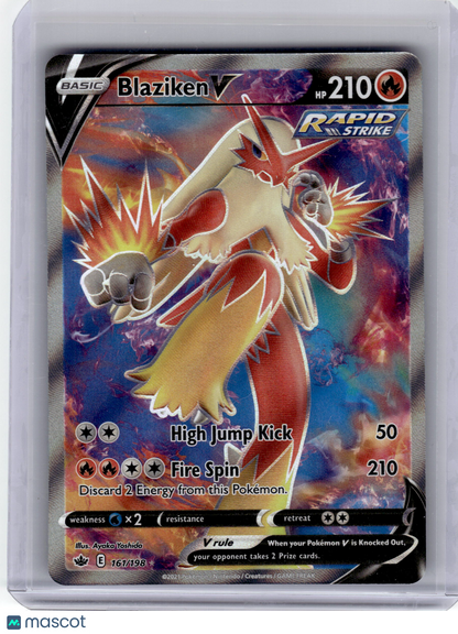2021 Pokemon—Blaziken V #161 Chilling Reign—Ultra Rare Holo Near Mint