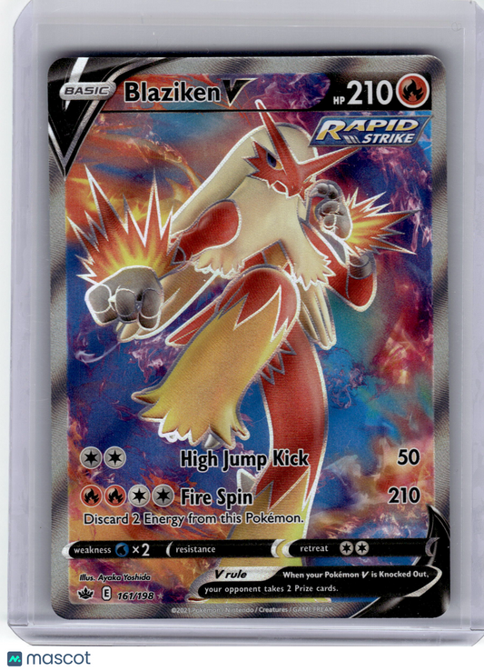 2021 Pokemon—Blaziken V #161 Chilling Reign—Ultra Rare Holo Near Mint