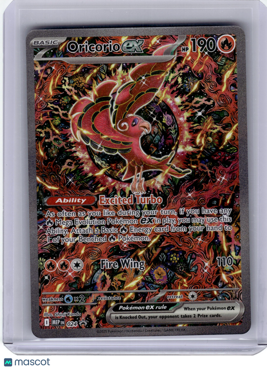 2025 Pokemon—Oricorio EX #24 Mega Evolution—Black Star Promo Holo Near Mint