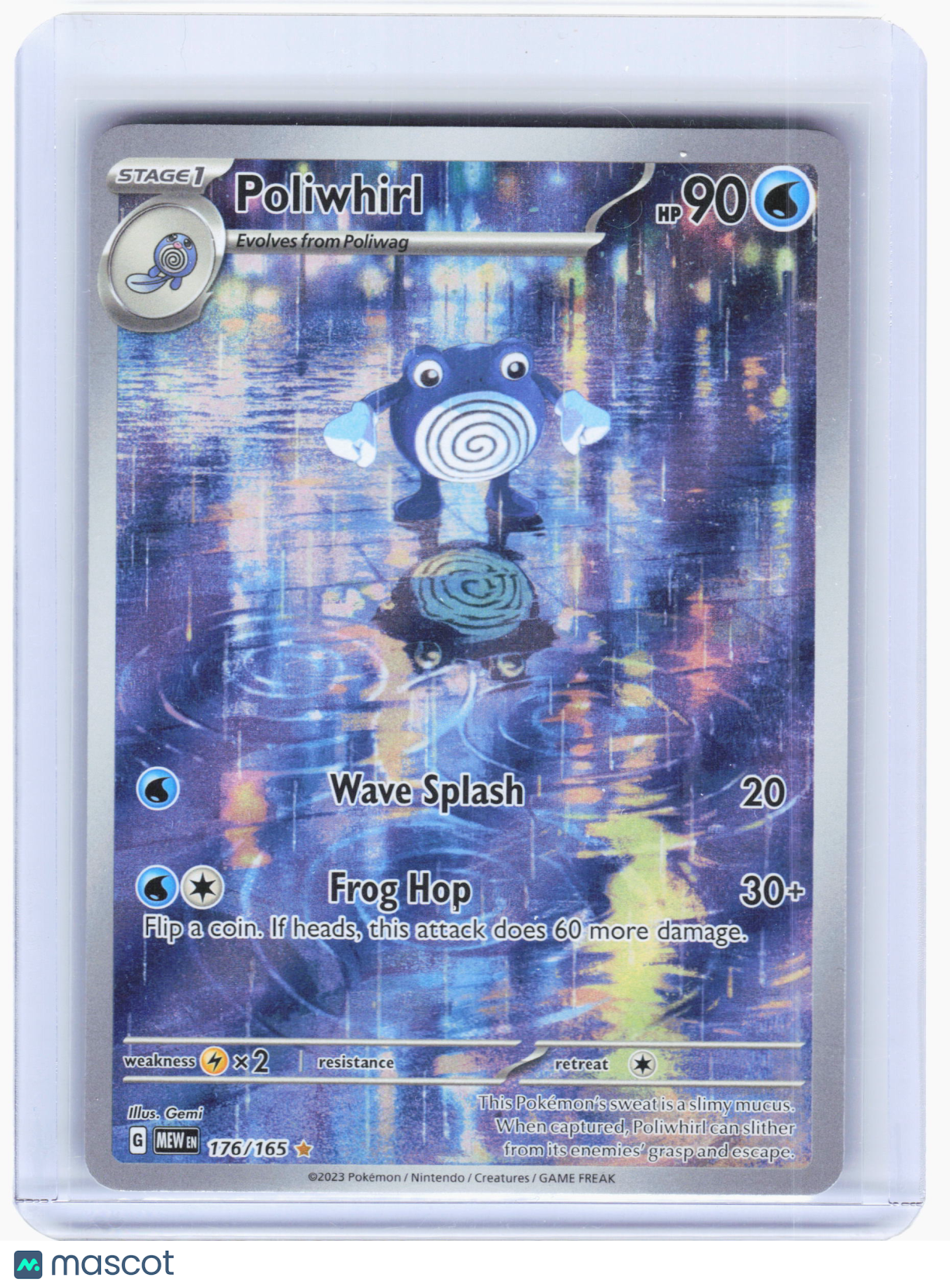 2023 Pokemon—Poliwhirl #176/165 Scarlet & Violet 151—Illustration Rare Foil