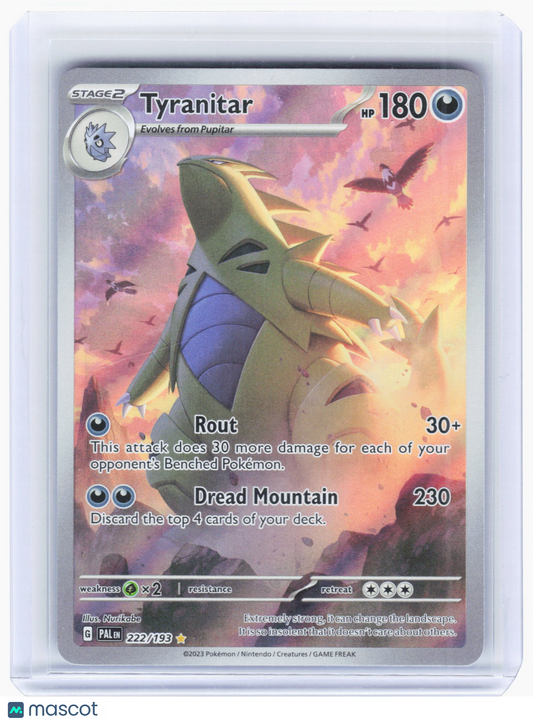 2023 Pokemon—Tyranitar #222/193 Paldea Evolved—Illustration Rare Foil