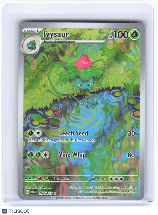 2023 Pokemon—Ivysaur #167/165 Scarlet & Violet 151—Illustration Rare Foil