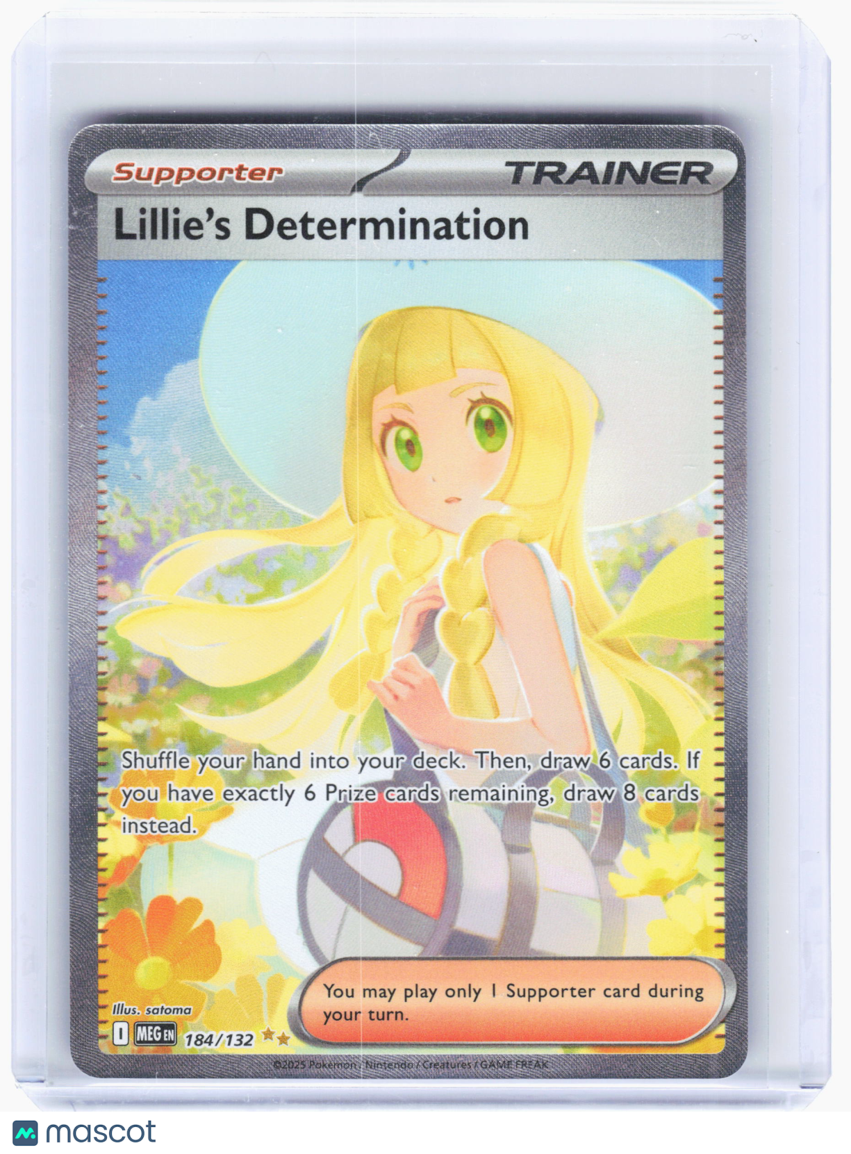 2025 Pokemon—Lillie's Determination #184/132 Mega Evolution—SIR Holo