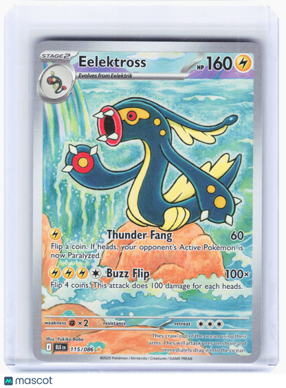 2025 Pokemon—Eelektross #115/086 Black Bolt—Illustration Rare Foil