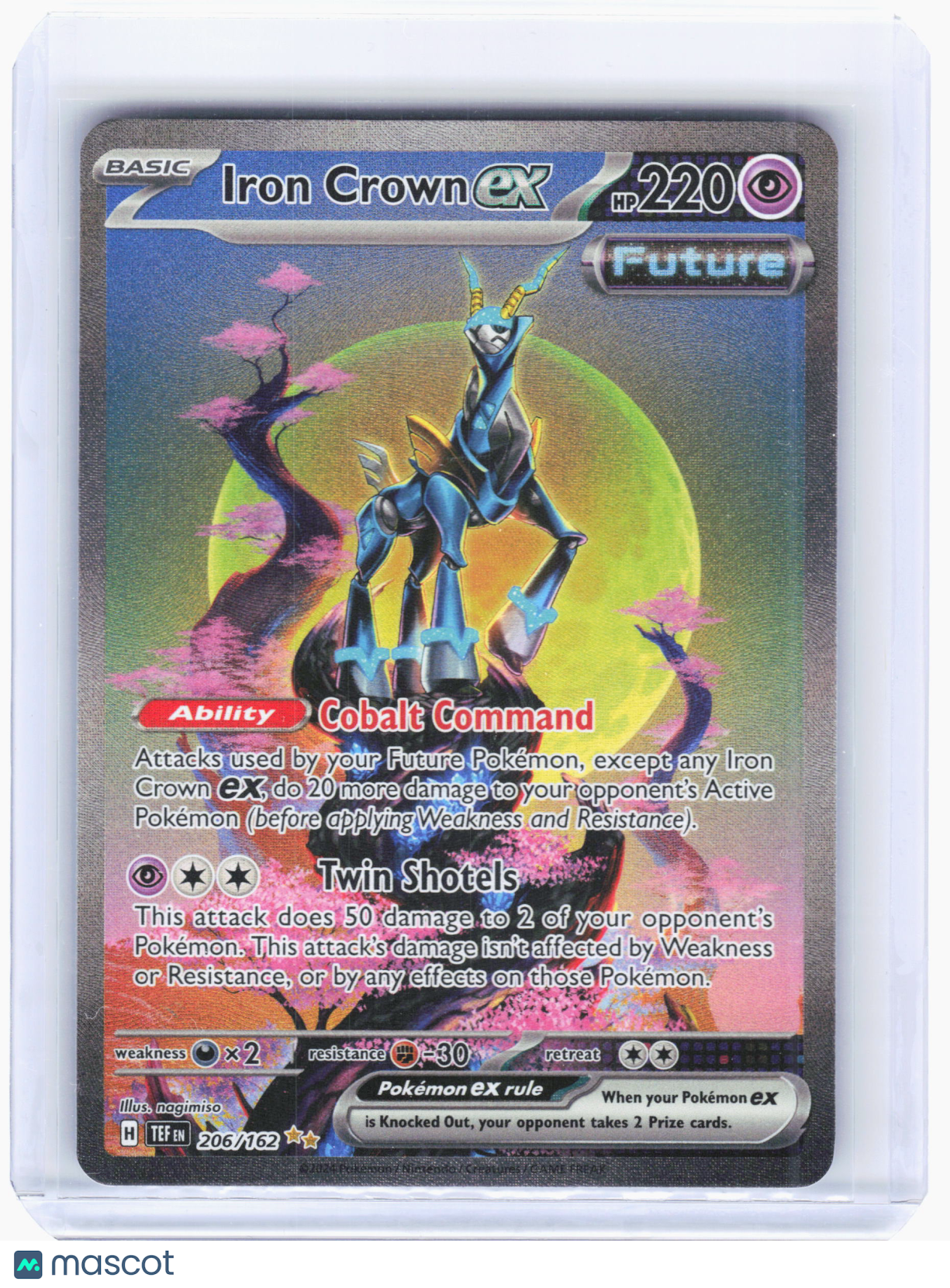 2024 Pokemon—Iron Crown ex #206 Temporal Forces—Special Illustration Rare Holo