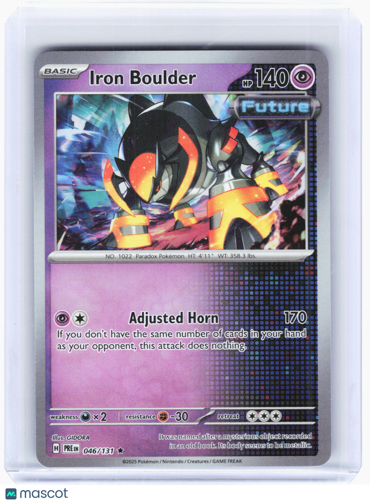 2025 Pokemon—Iron Boulder #046 Prismatic Evolutions—Holo (Master Ball Pattern)