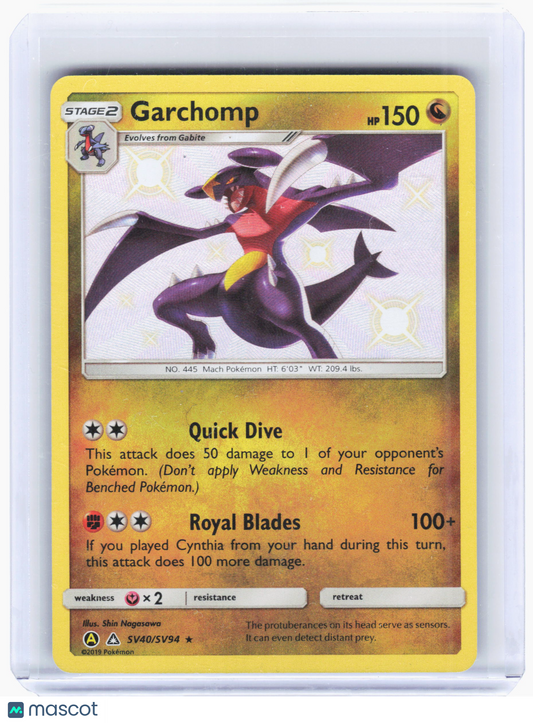 2019 Pokemon—Garchomp #SV40/SV94 Hidden Fates: Shiny Vault—Shiny Holo Rare