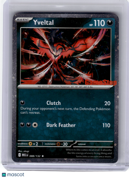 2025 Pokemon—Yveltal #88/132 Mega Evolution— (Stamped) Near Mint