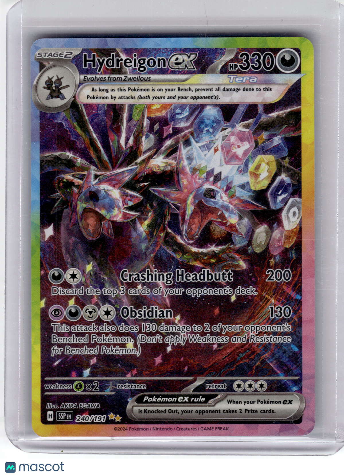 2024 Pokemon—Hydreigon EX #240 Surging Sparks—Special Illustration Rare Holo NM