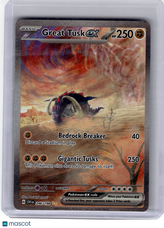 2023 Pokemon—Great Tusk EX #246 Scarlet & Violet—SIR Holo Near Mint