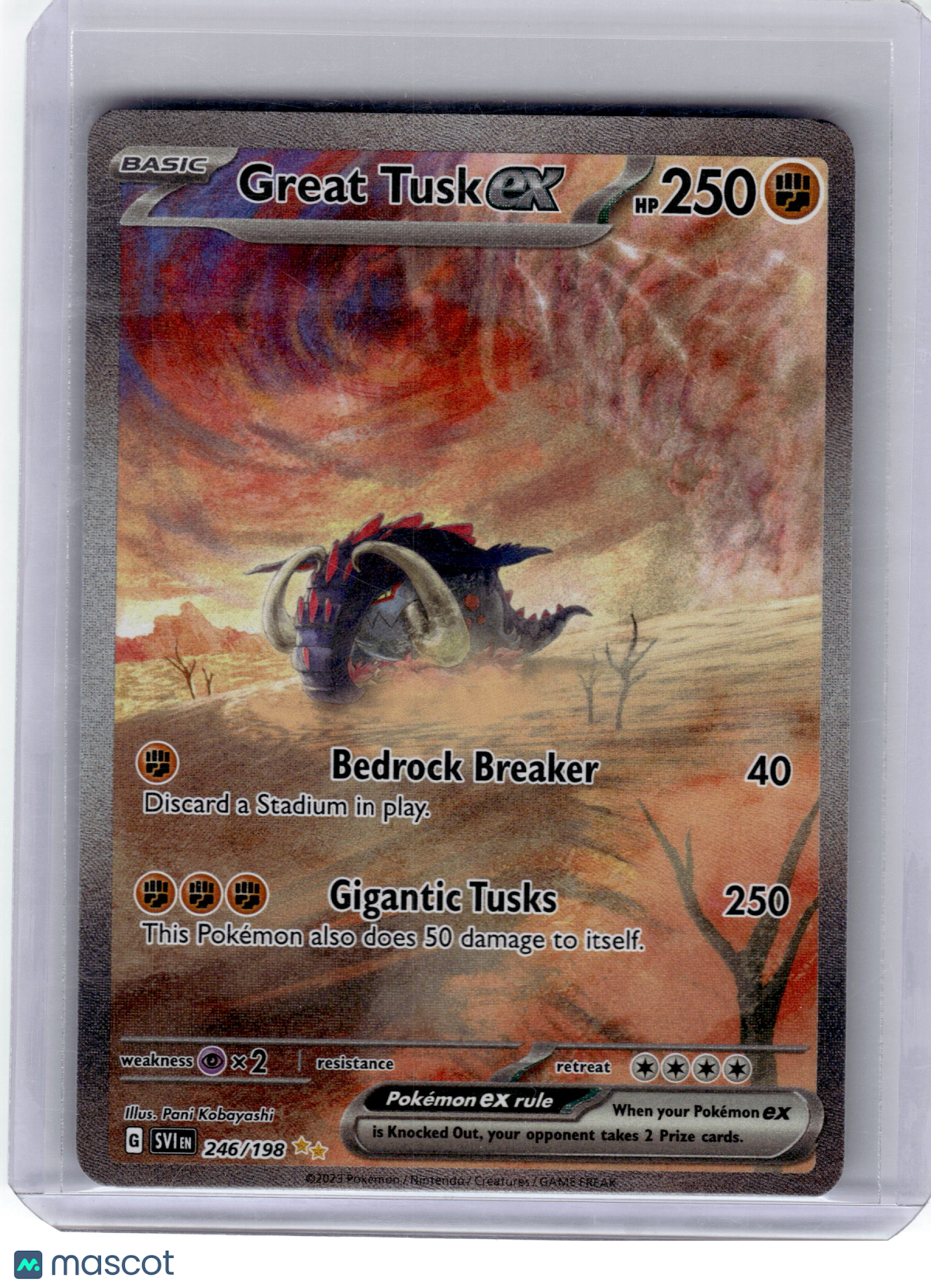 2023 Pokemon—Great Tusk EX #246 Scarlet & Violet—SIR Holo Near Mint