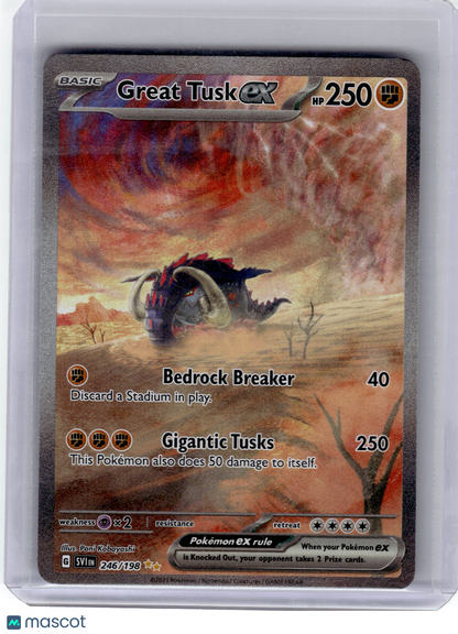 2023 Pokemon—Great Tusk EX #246 Scarlet & Violet—SIR Holo Near Mint