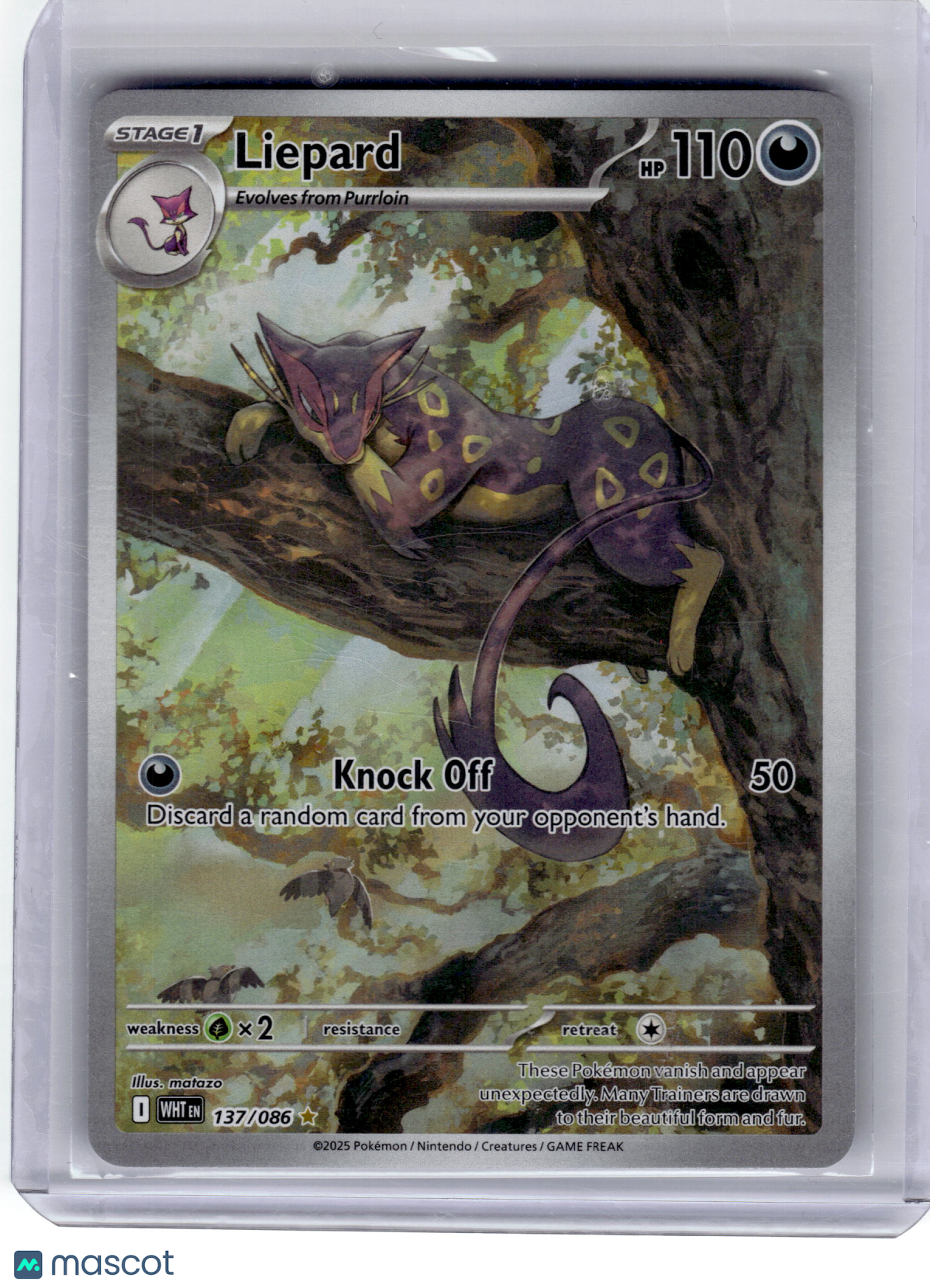2025 Pokemon—Liepard #137/86 White Flare— Near Mint