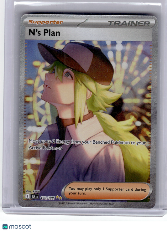 2025 Pokemon—N'S Plan #170 Black Bolt—Special Illustration Rare Holo Near Mint
