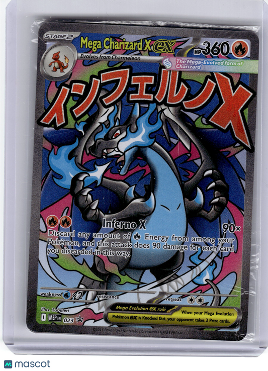 2025 Pokemon—Mega Charizard X EX #023 Mega Evolution—Black Star Promo (Sealed)