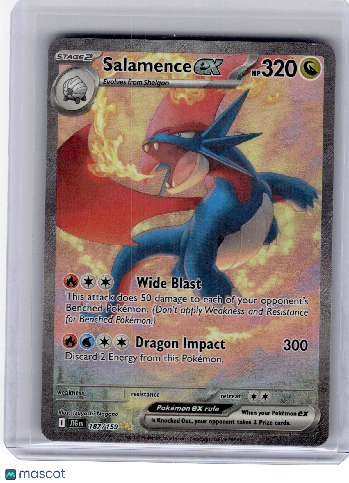 2025 Pokemon—Salamence EX #187 Journey Together—Special Illustration Rare Damage