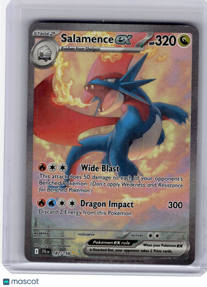 2025 Pokemon—Salamence EX #187 Journey Together—Special Illustration Rare Damage