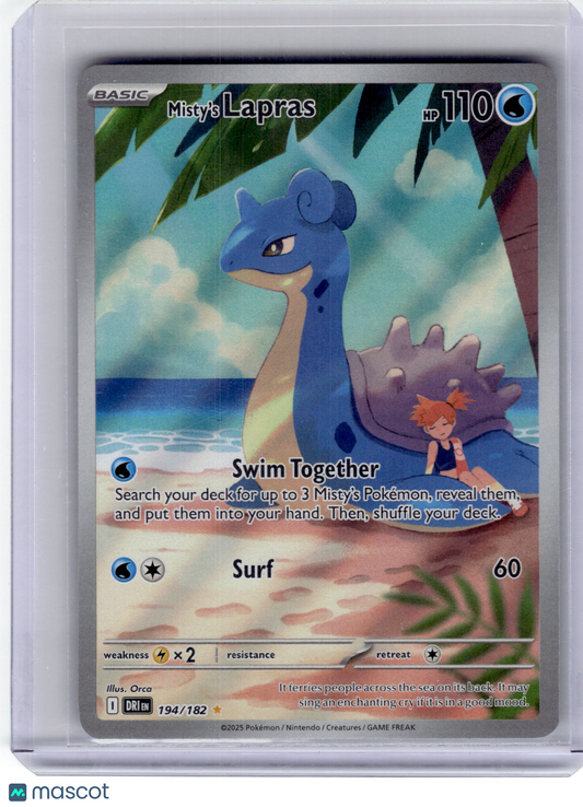 2025 Pokemon—Misty's Lapras #194 Destined Rivals—Illustration Rare Near Mint