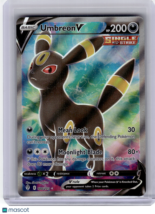 2021 Pokemon—Umbreon V #188 Evolving Skies—Ultra Rare Holo Near Mint