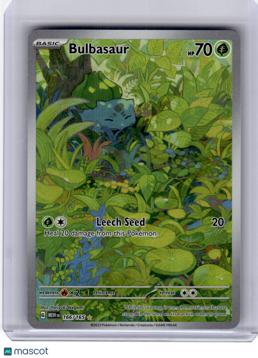 2023 Pokemon—Bulbasaur #166 Scarlet & Violet 151—Illustration Rare Near Mint