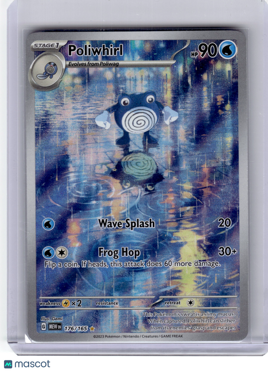 2023 Pokemon—Poliwhirl #176 Scarlet & Violet 151—Illustration Rare Near Mint