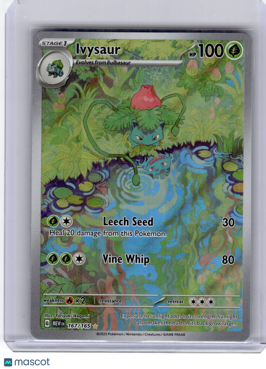2023 Pokemon—Ivysaur #167 Scarlet & Violet 151—Illustration Rare Holo Near Mint