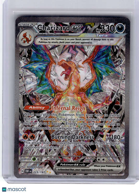2023 Pokemon—Charizard EX #223 Obsidian Flames—SIR Holo Lightly Played