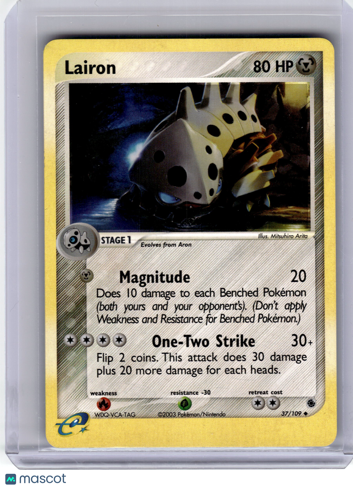 2003 Pokemon—Lairon #37 Ruby and Sapphire—Rare Holo Lightly Played