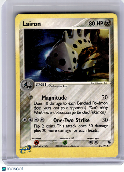 2003 Pokemon—Lairon #37 Ruby and Sapphire—Rare Holo Lightly Played