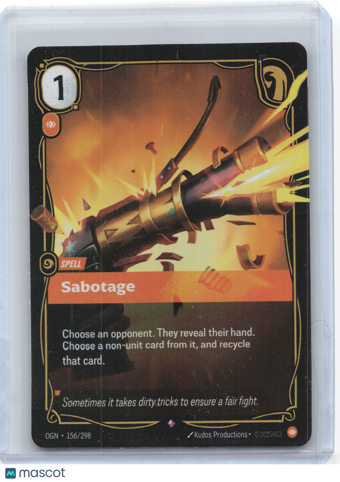 2025 Riftbound—Sabotage #156 Origins—Rare Holo