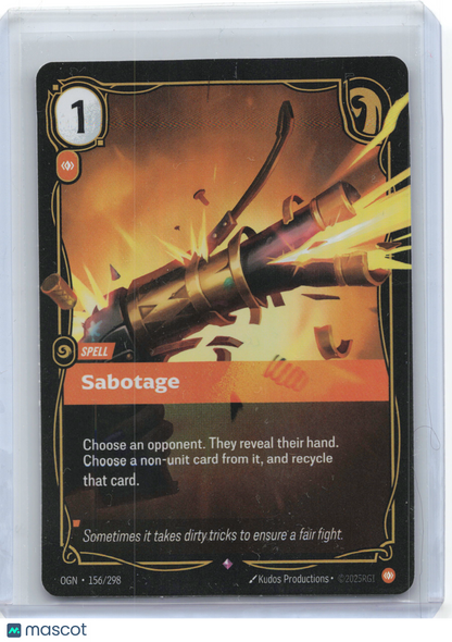 2025 Riftbound—Sabotage #156 Origins—Rare Holo