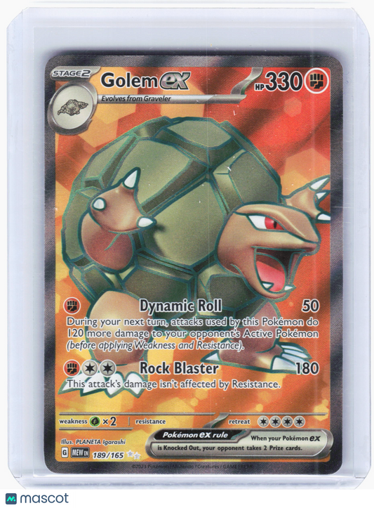 2023 Pokemon—Golem ex #189/165 Scarlet & Violet 151—Ultra Rare Holo