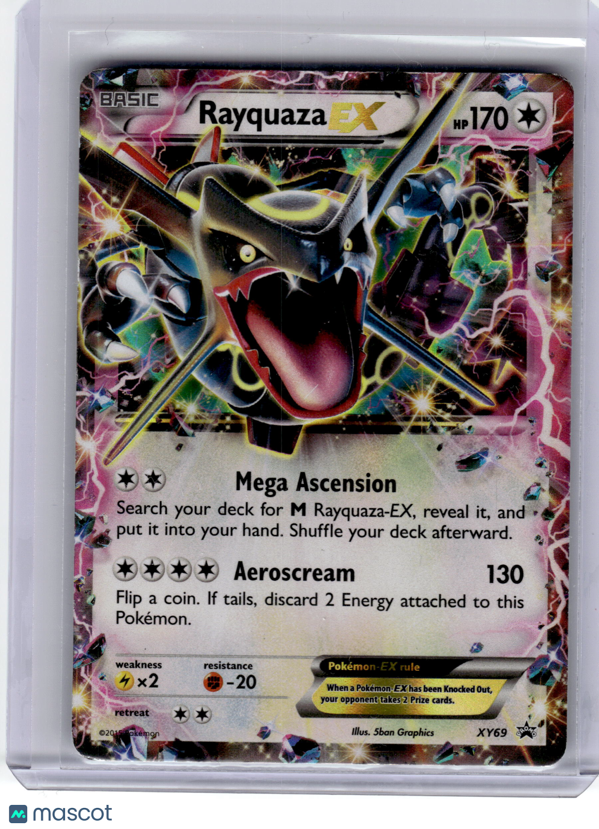 2015 Pokemon—Rayquaza EX #XY69 XY—Black Star Promo Holo Damage
