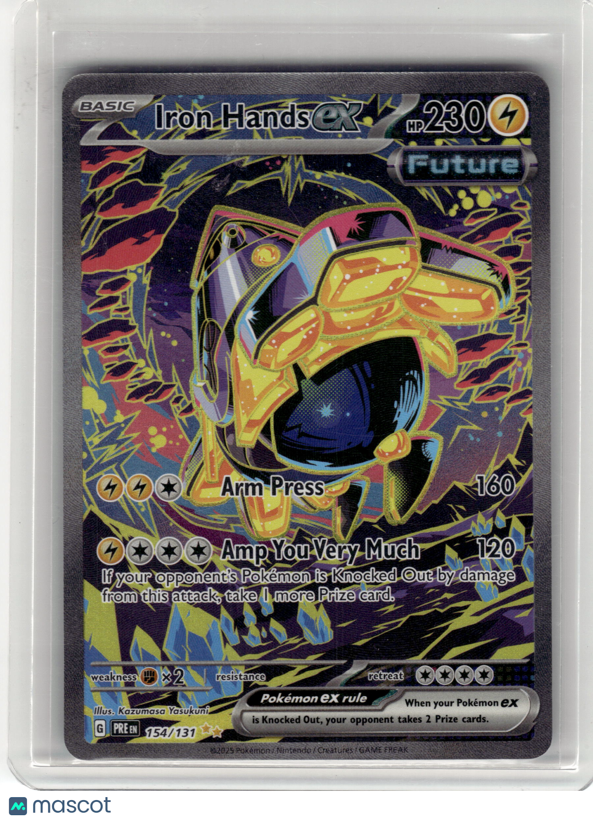 2025 Pokemon—Iron Hands EX #154 Prismatic Evolutions—SIR Holo Near Mint