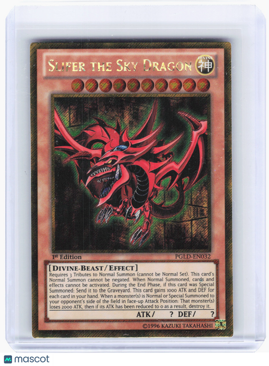 2014 YuGiOh!—Slifer the Sky Dragon #PGLD-EN032—Gold Secret Rare Foil 1st Edition