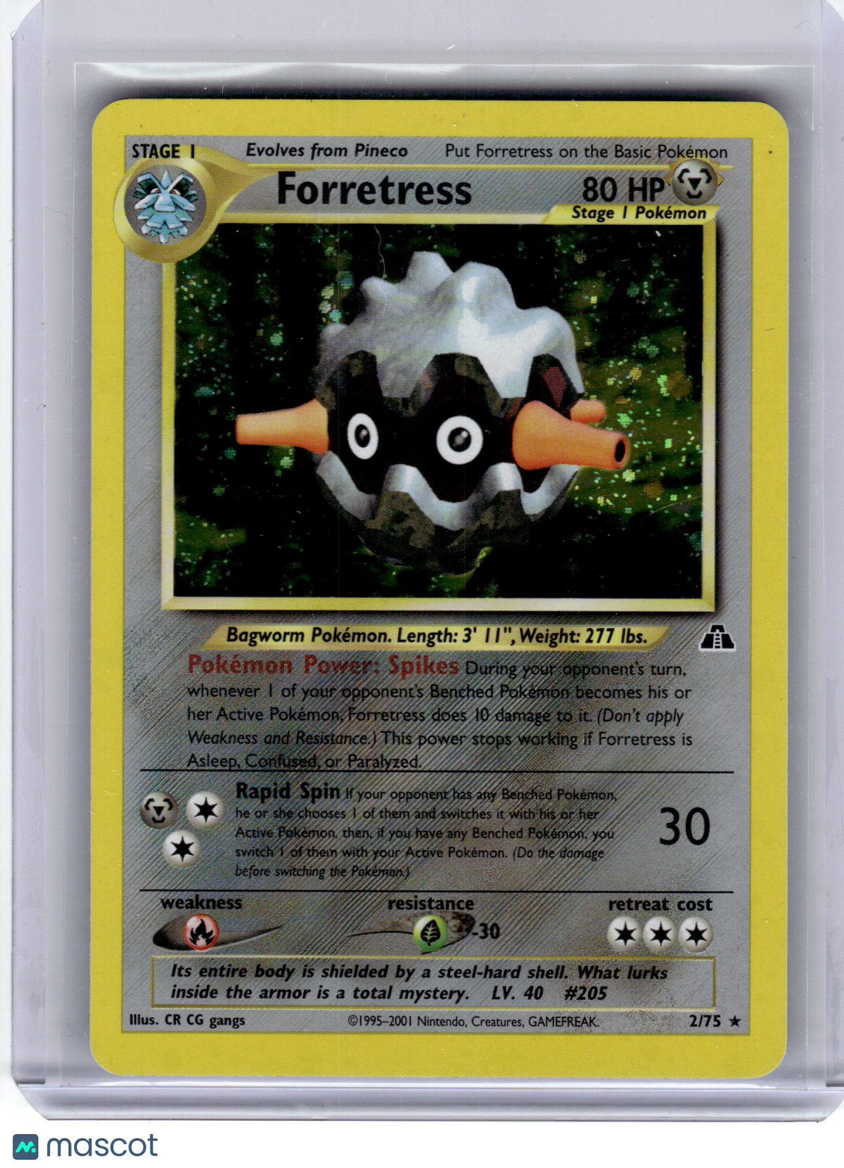 2001 Pokemon—Forretress #2/75 Neo Discovery—Rare Holo [Lightly Played]