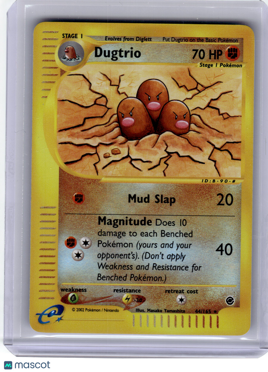 2002 Pokemon—Dugtrio #44/165 Expedition Base Set—Rare Reverse Holo [LP]