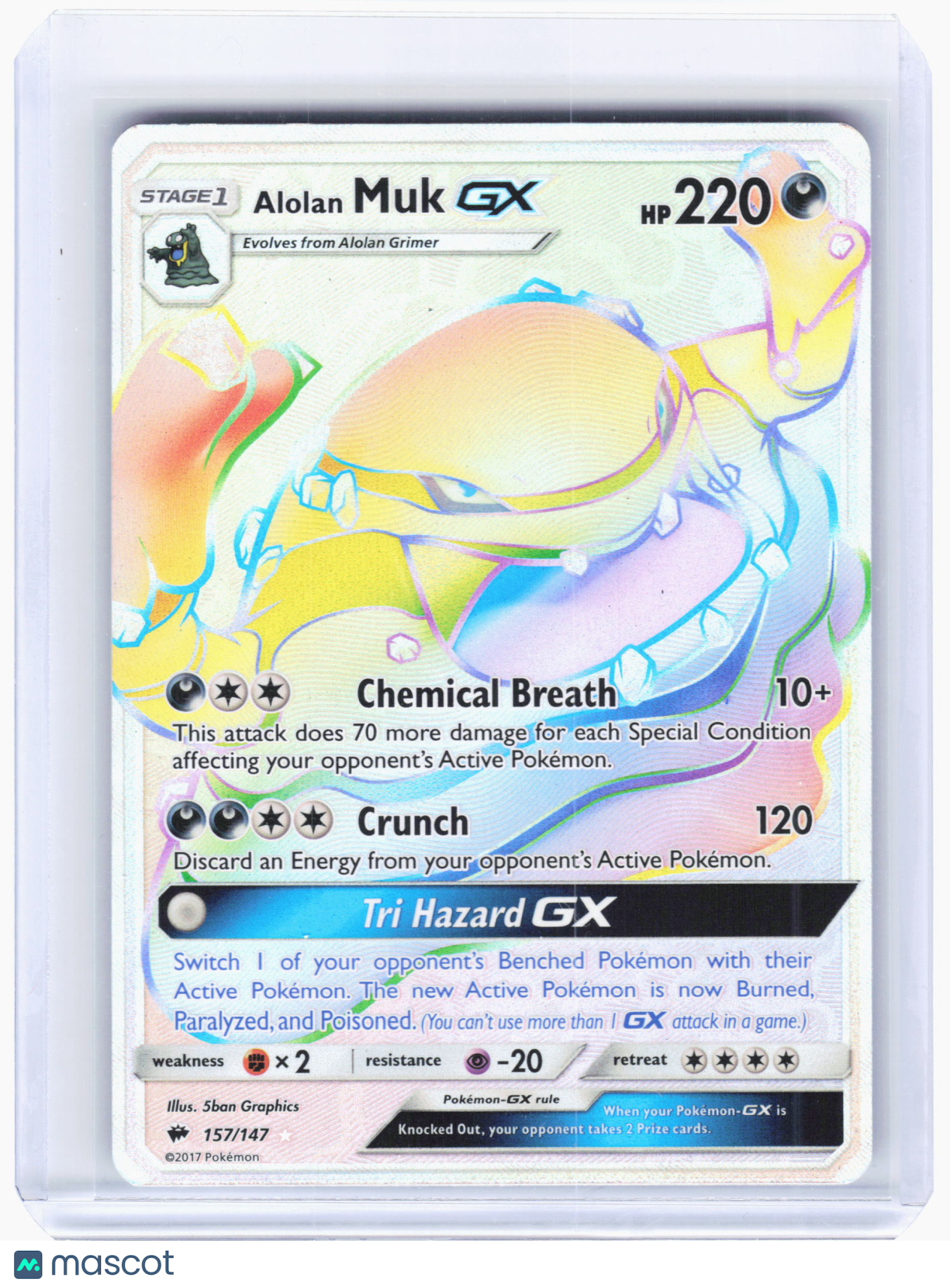2017 Pokemon—Alolan Muk GX #157/147 Burning Shadows—SR Holo [Lightly Played]