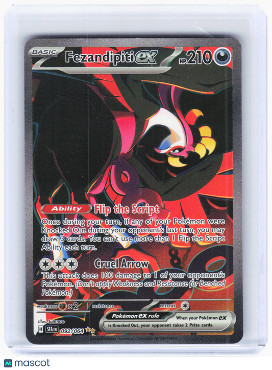 2024 Pokemon—Fezandipiti EX #92 Shrouded Fable—Special Illustration Rare Holo MP
